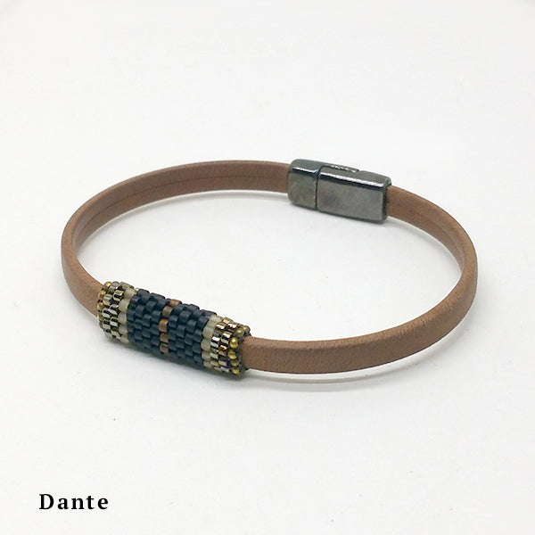 Boho Band - Beaded Leather Bracelet with Magnetic Clasp