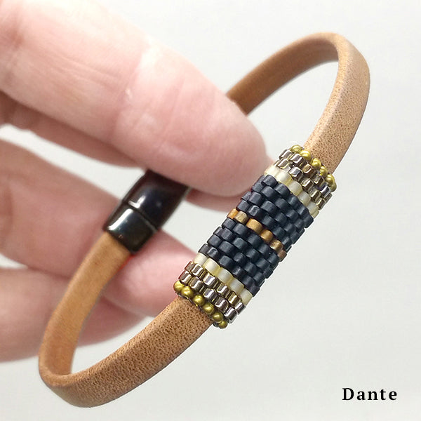 Boho Band - Beaded Leather Bracelet with Magnetic Clasp