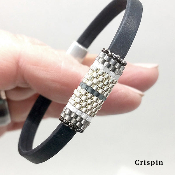 Boho Band - Beaded Leather Bracelet with Magnetic Clasp