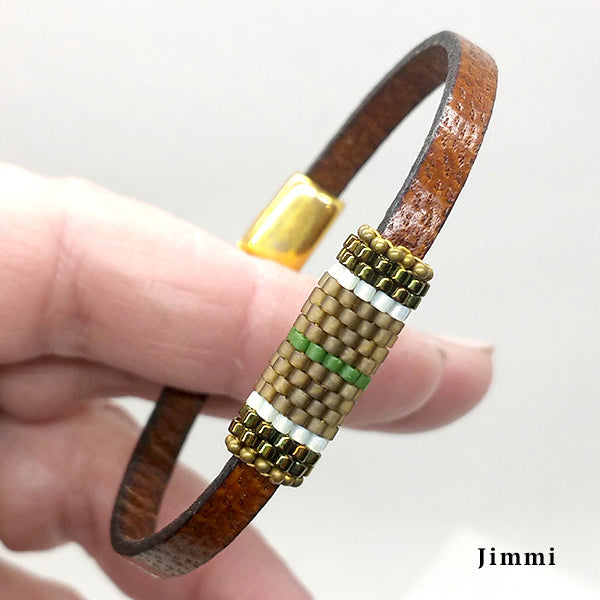 Boho Band - Beaded Leather Bracelet with Magnetic Clasp