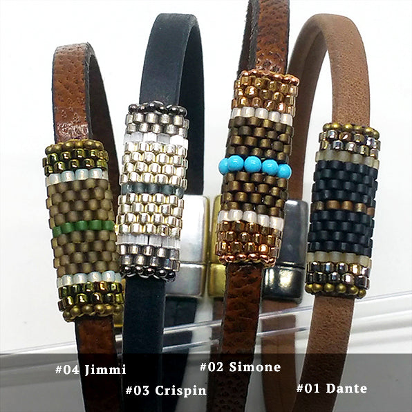 Boho Band - Beaded Leather Bracelet with Magnetic Clasp