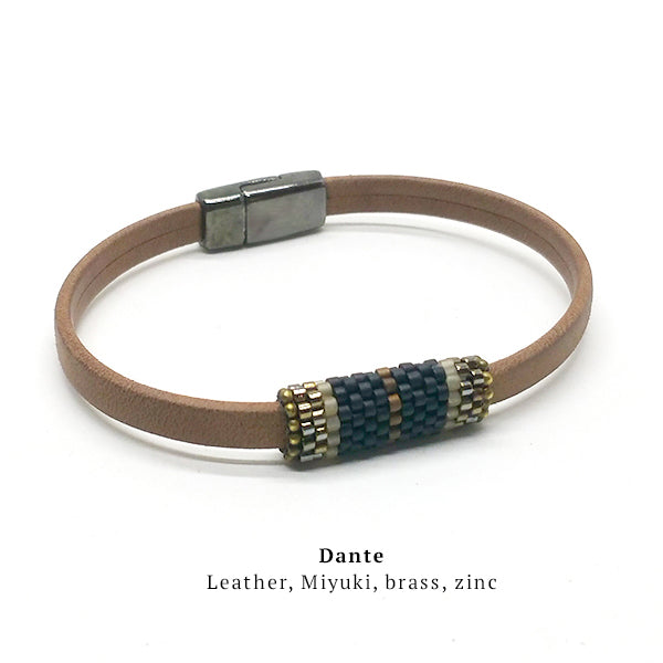 Boho Band - Beaded Leather Bracelet with Magnetic Clasp