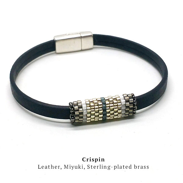 Boho Band - Beaded Leather Bracelet with Magnetic Clasp