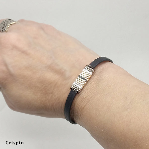 Boho Band - Beaded Leather Bracelet with Magnetic Clasp