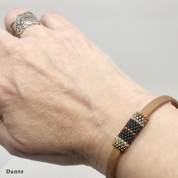 Boho Band - Beaded Leather Bracelet with Magnetic Clasp