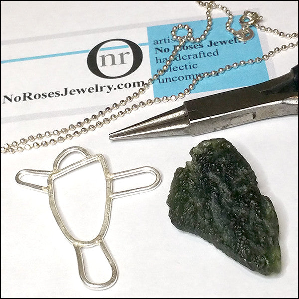 Moldavite Pendant for Asher , Necklace - No Roses Custom, No Roses Jewelry Artisan Jewelry Los Angeles - 5
