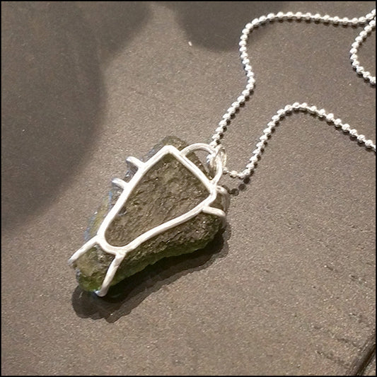 Moldavite Pendant for Asher , Necklace - No Roses Custom, No Roses Jewelry Artisan Jewelry Los Angeles - 9