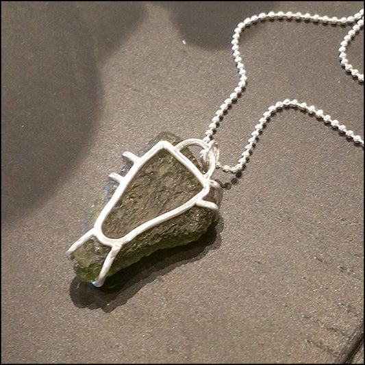Moldavite Pendant for Asher , Necklace - No Roses Custom, No Roses Jewelry Artisan Jewelry Los Angeles - 9 Secondary