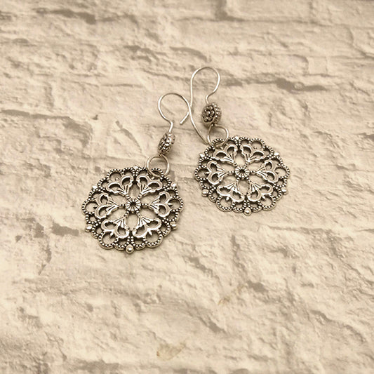 Mandala 01 Sterling Silver Earrings Secondary