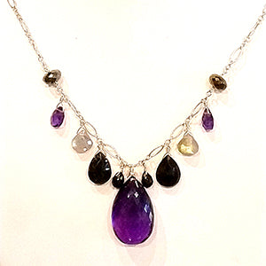 Custom Fine Amethyst and 14k Gold Necklace for Charles