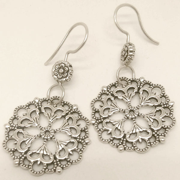 Mandala 01 Sterling Silver Earrings