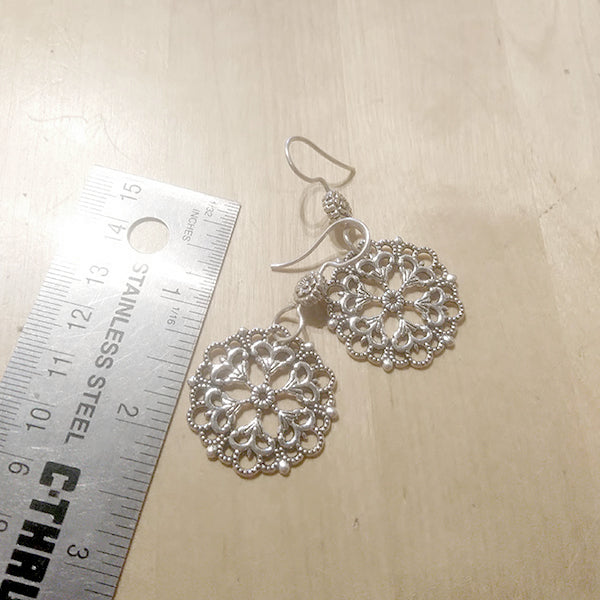 Mandala 01 Sterling Silver Earrings