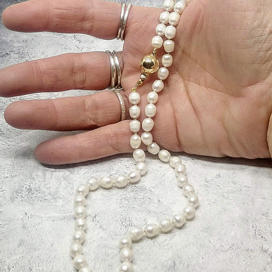 Truly Yours Pearl Necklace with 14k Gold Clasp Secondary