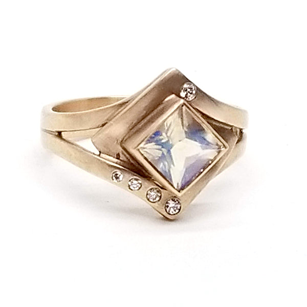 Custom Rose Gold and Moonstone Engagement Ring for Marilyn