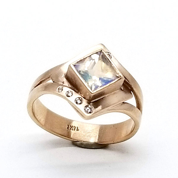 Custom Rose Gold and Moonstone Engagement Ring for Marilyn