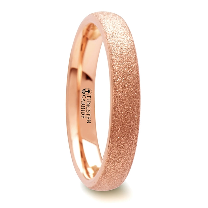 Domed Rose Gold and Tungsten Wedding Band