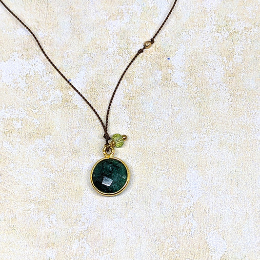 Green Onyx Peridot Pendant