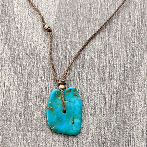 Rough Turquoise Slice Pendant