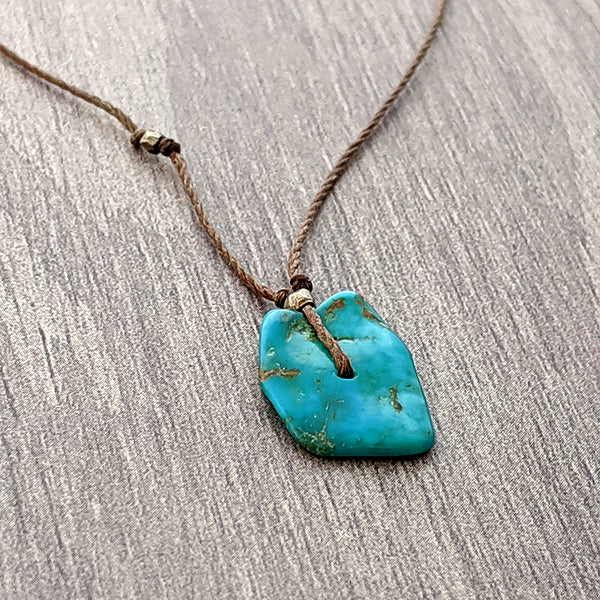 Rough Turquoise Slice Pendant