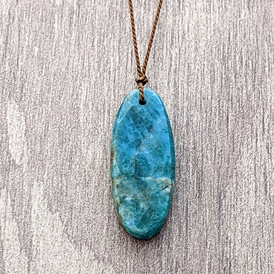 Raw Apatite Oblong Cutstone Pendant Secondary