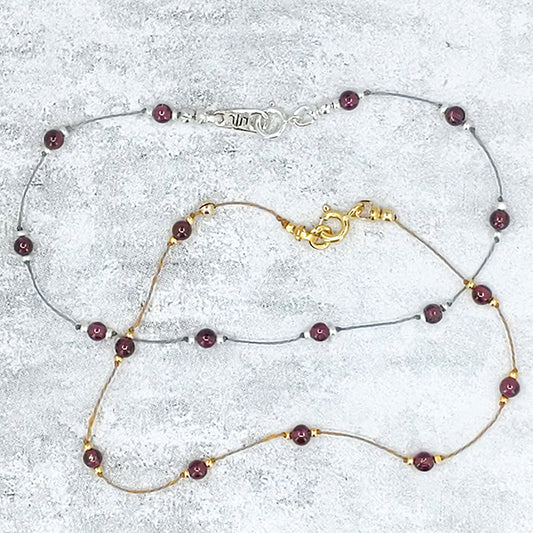Simple Silk Bracelet Red Garnet Secondary