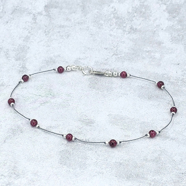 Simple Silk Bracelet Red Garnet