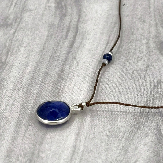 Circle of Lapis Gemstone Pendant