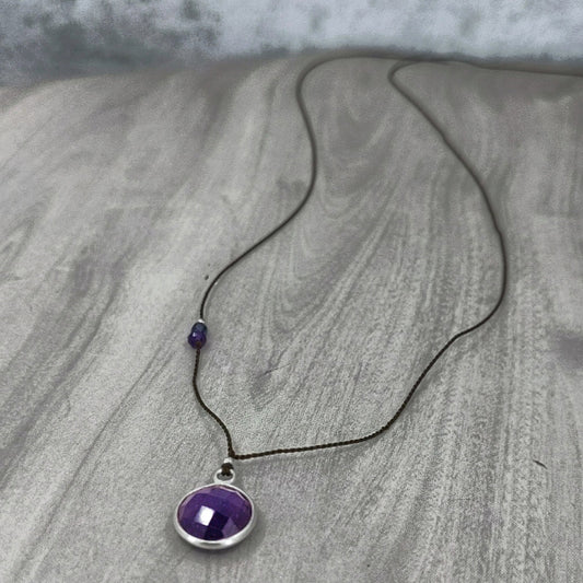 Circle of Amethyst Gemstone Pendant