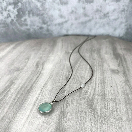 Circle of Chalcedony Gemstone Pendant Secondary