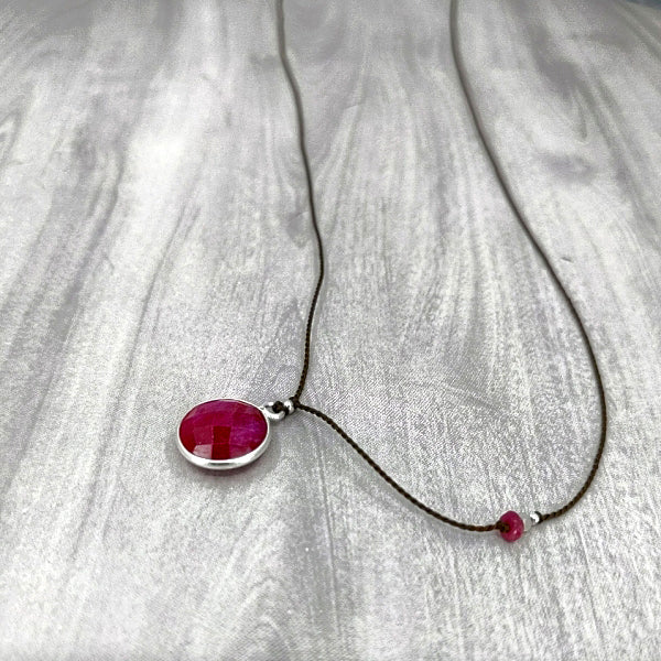 Circle of Ruby Gemstone Pendant