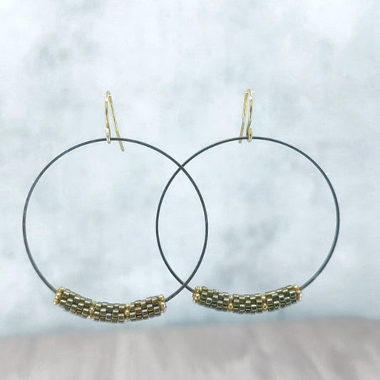Bella Black Hoop Earrings Secondary