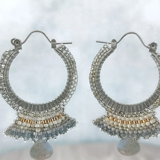 Spartan Grey Hoop Earrings Secondary