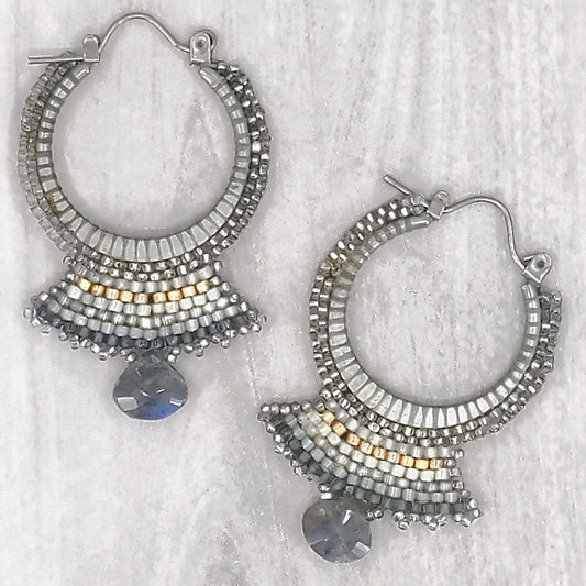Spartan Grey Hoop Earrings