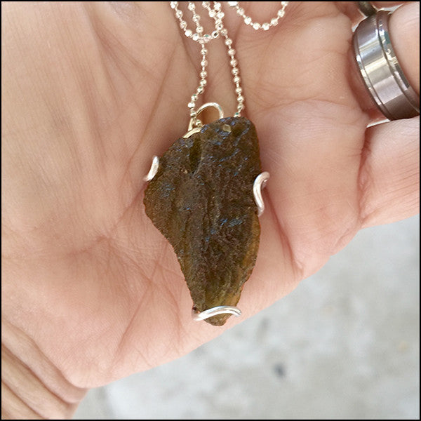 Moldavite Pendant for Asher , Necklace - No Roses Custom, No Roses Jewelry Artisan Jewelry Los Angeles - 7