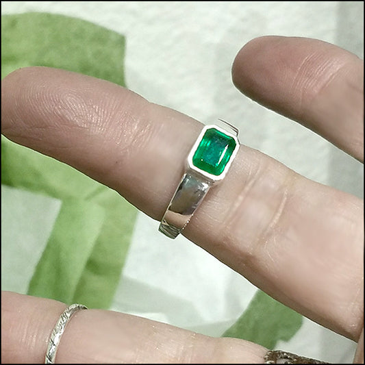 Emerald-cut Emerald Ring for Janet , ring - No Roses Custom, No Roses Jewelry Artisan Jewelry Los Angeles - 2 Secondary
