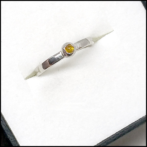 Teeny White Gold Citrine Ring for Mark , rings - No Roses Custom, No Roses Jewelry Artisan Jewelry Los Angeles - 2