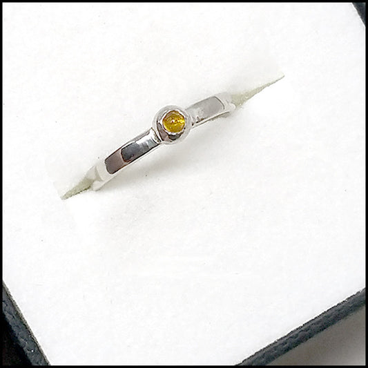 Teeny White Gold Citrine Ring for Mark , rings - No Roses Custom, No Roses Jewelry Artisan Jewelry Los Angeles - 2 Secondary