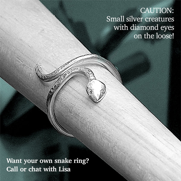 Custom 14k Gold Snake Wedding Ring for Mark