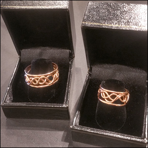 Rose Gold Artisan Wedding Bands for Audrey and Gregg , rings - No Roses Custom, No Roses Jewelry Artisan Jewelry Los Angeles - 3