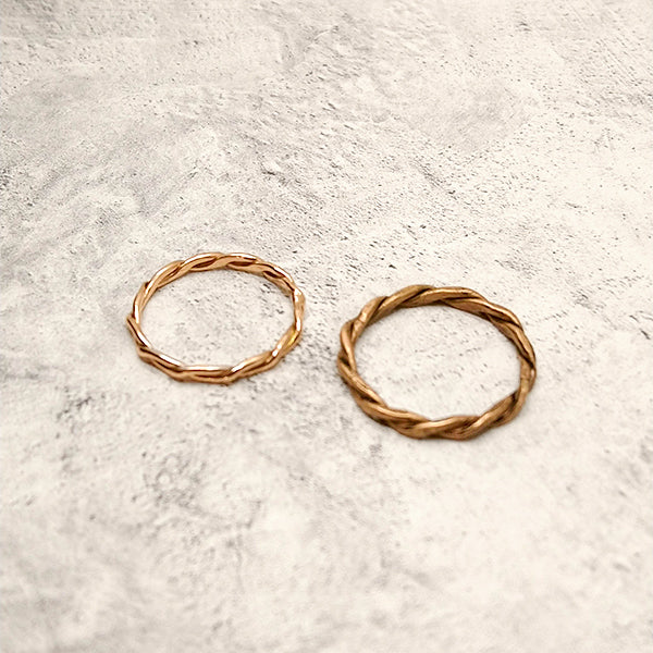 Custom 14k Rose Gold Wedding Bands for Emily and Jeff