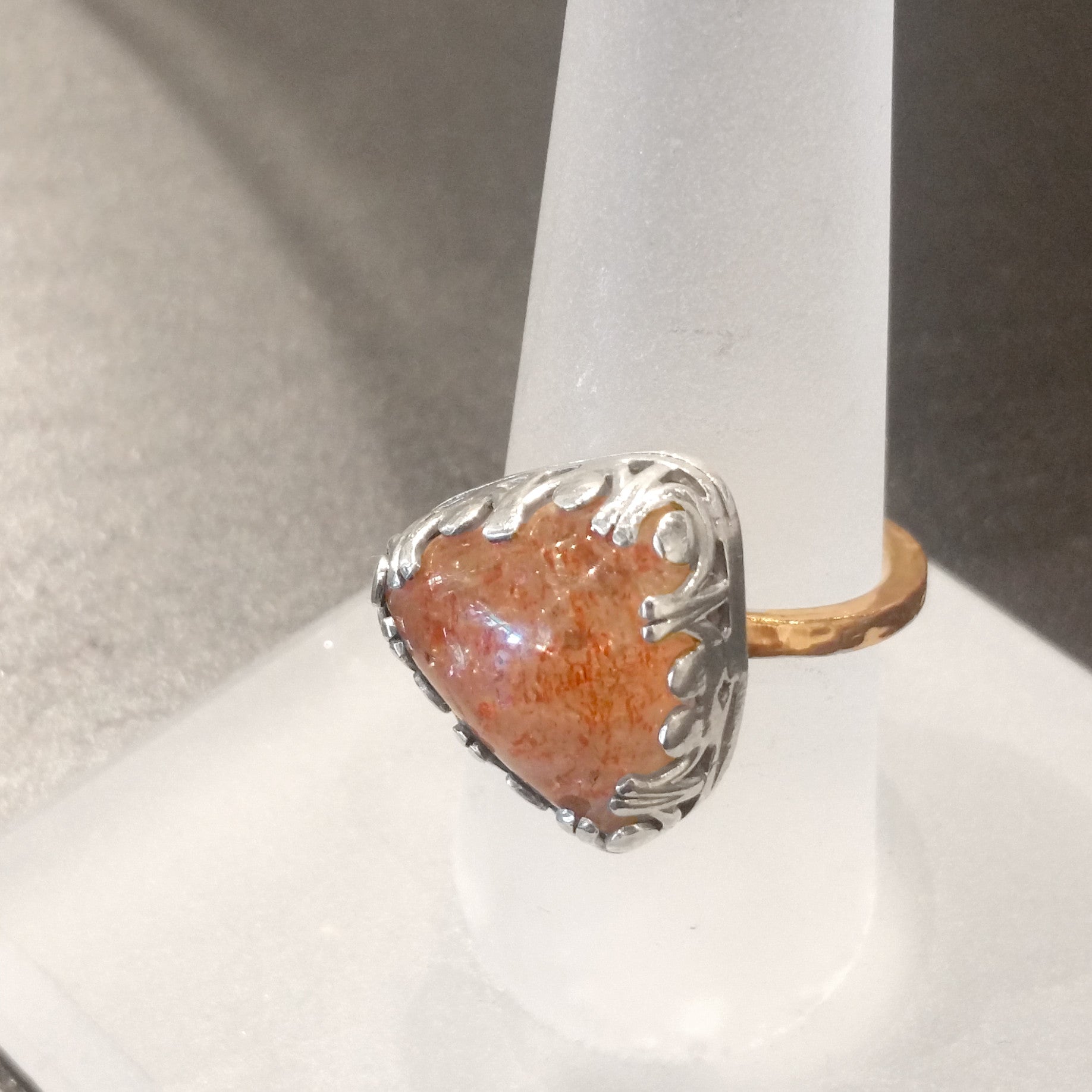 Big Bezel Sunstone Ring , rings - No Roses Earthen, No Roses Jewelry Artisan Jewelry Los Angeles - 1