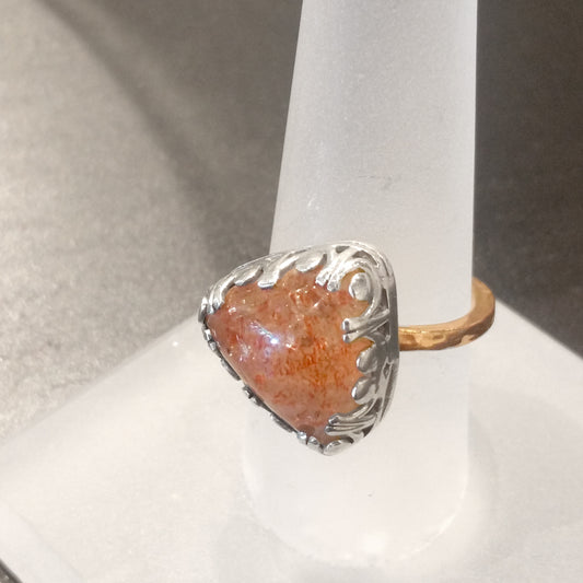 Big Bezel Sunstone Ring , rings - No Roses Earthen, No Roses Jewelry Artisan Jewelry Los Angeles - 1 Secondary