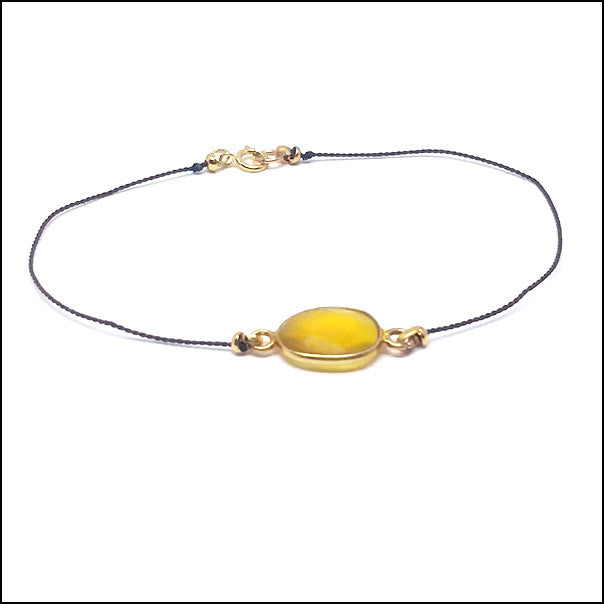 yellow sapphire and silk bracelet artisan jewelry ventura boulevard sherman oaks view #2