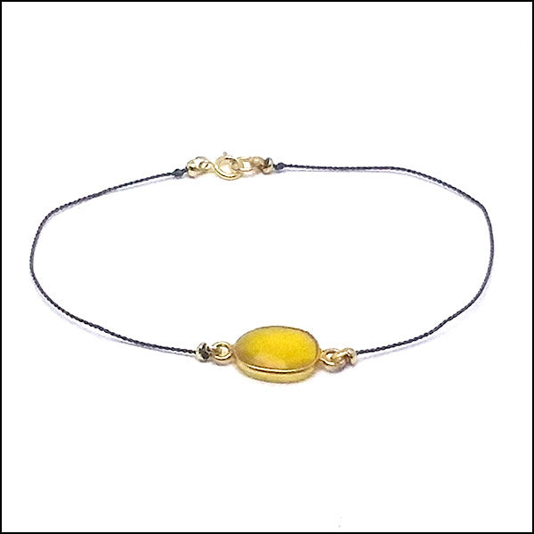 yellow sapphire and silk bracelet artisan jewelry ventura boulevard sherman oaks view #3