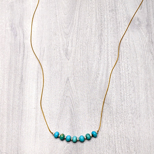 Seven Stone Necklace Turquoise Silver