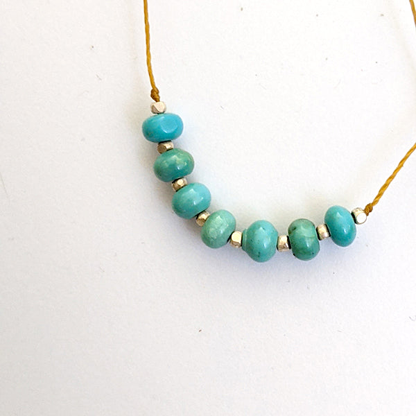 Seven Stone Necklace Turquoise Silver