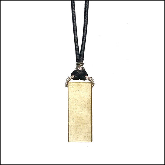 NoRosesJewelry.com brass rectangle pendant