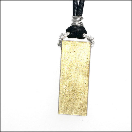 NoRosesJewelry.com brass rectangle alternate view Secondary