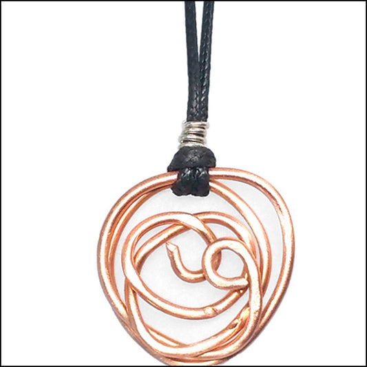 NoRosesJewelry.com Boho copper pendant closeup Secondary