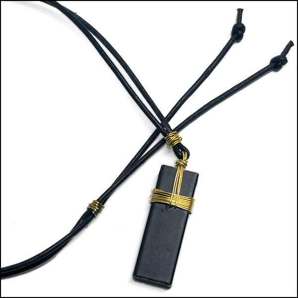 black brass rectangle adjustable necklace NoRosesJewelry.com